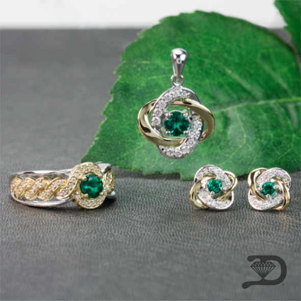 Green Gemstone Earrings